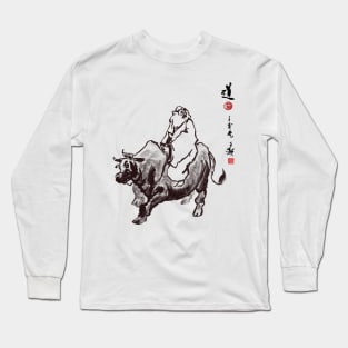 Laozi Riding Ox (normal way) Long Sleeve T-Shirt